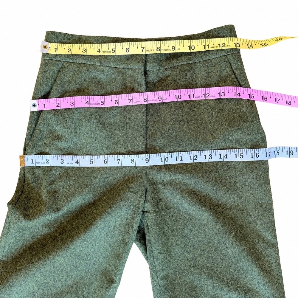 COS Women Green Boiled Wool Blend Wide Leg Cropped Trousers Pants EUR 32 US 2 - Picture 6 of 10